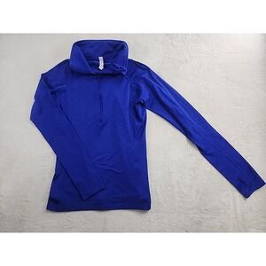 Under Armour Cold Gear Reactor 1/4 Zip Womens M Blue Pullover Semi Fitted